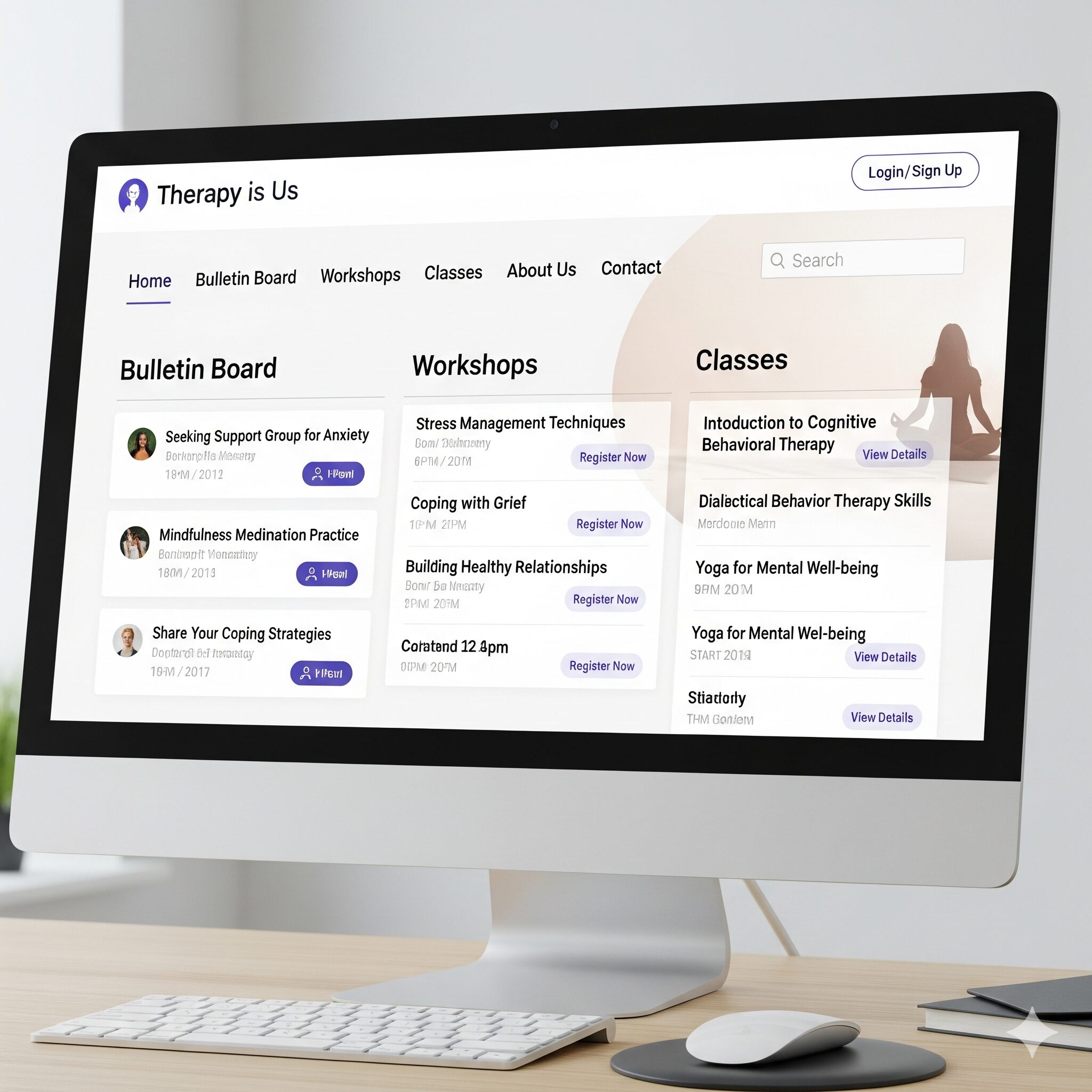 Find support groups, wellness classes, skills training workshops